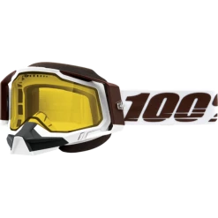 100% Racecraft 2 Snowmobile Goggles With Yellow Lens-Brown, White