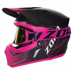 Zoan Wolf Vapour MX Snocross Helmet -HJC 471 7463 zoan wolf vapour mx snocross helmet matte pink