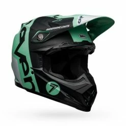 Bell Moto-9 Flex Seven Galaxy Helmet -HJC bell moto 9 flexdirthelmet seven galaxy black mint white front right