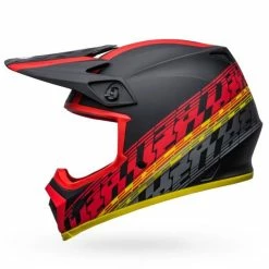 Bell MX-9 MIPS Offset Helmet -HJC bell mx 9 mips dirt motorcycle helmet offset matte black red left