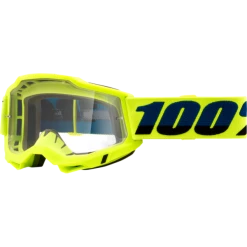 100% ACCURI 2 OTG Clear Lens Goggles -HJC black yellow otg