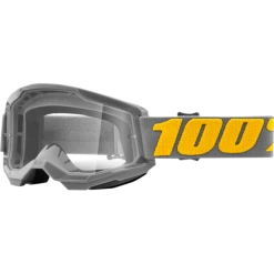 100% Strata 2 Clear Lens Goggles -HJC gray yellow 1