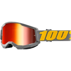 100% Strata 2 Mirror Lens Goggles -HJC gray yellow mirror lens 1