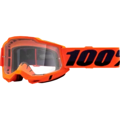 100% ACCURI 2 OTG Clear Lens Goggles -HJC orange black otg