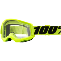 100% Strata 2 Clear Lens Goggles -HJC yellow1 1